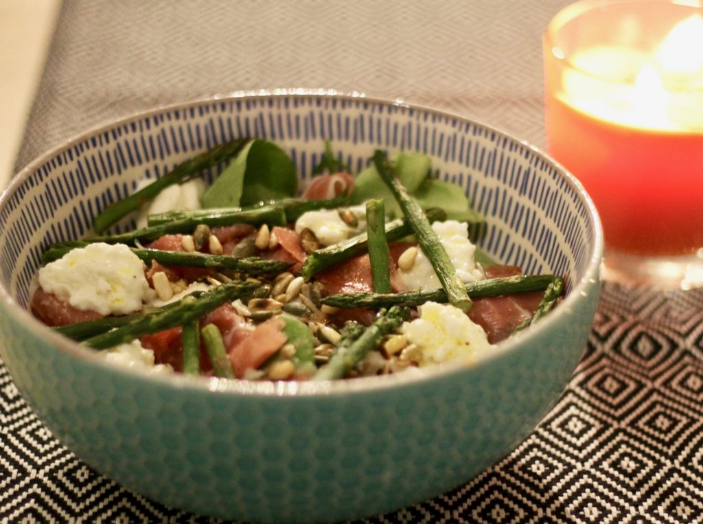 asperge mozzarella salade